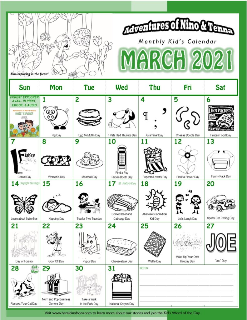 Kid’s Coloring Calendar – Herald And Sons Publishing