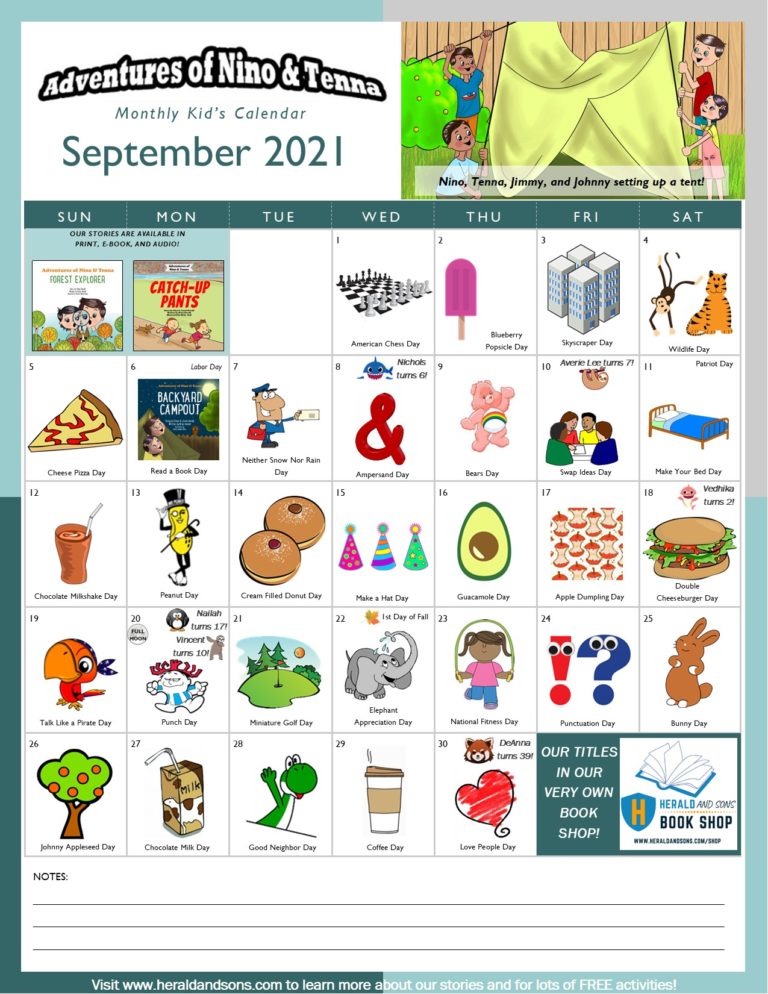 Monthly Kid’s Calendars – Herald and Sons Publishing