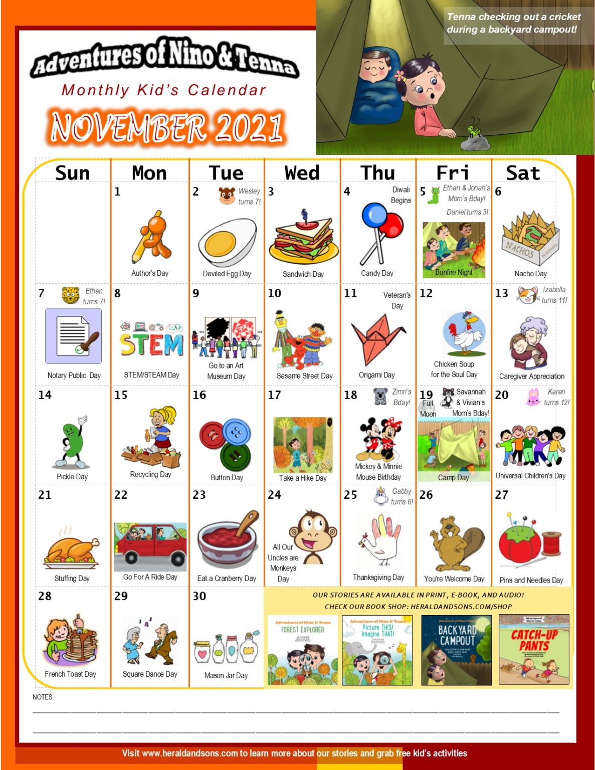 Monthly Kid’s Calendars – Herald and Sons Publishing